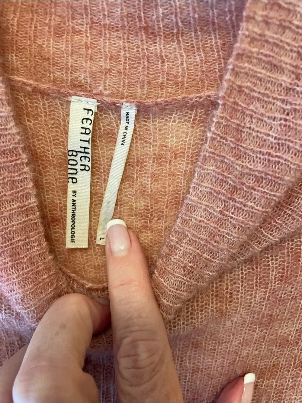 Anthropologie Dusty Rose Cowl-Neck Pullover